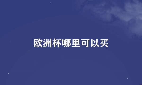 欧洲杯哪里可以买