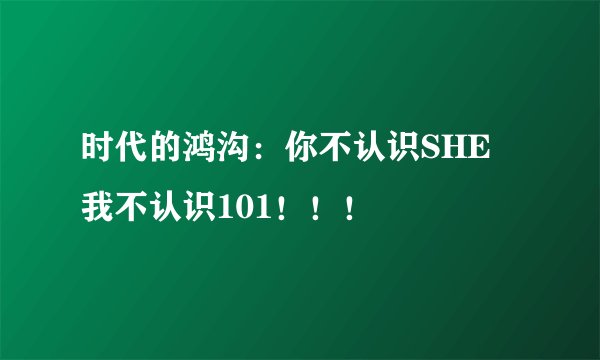 时代的鸿沟：你不认识SHE 我不认识101！！！