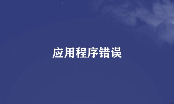 应用程序错误