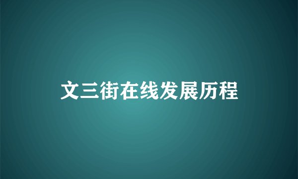文三街在线发展历程