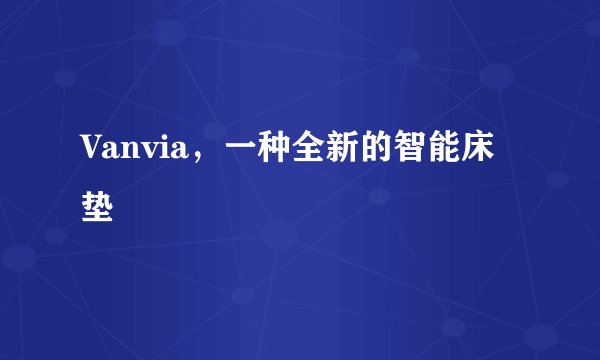 Vanvia，一种全新的智能床垫