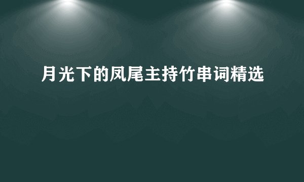 月光下的凤尾主持竹串词精选