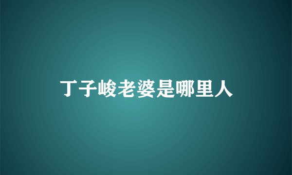 丁子峻老婆是哪里人