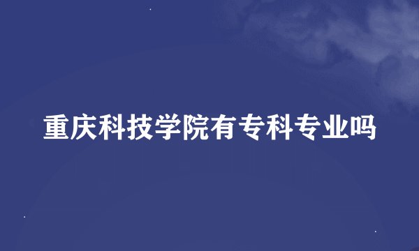 重庆科技学院有专科专业吗