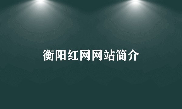 衡阳红网网站简介