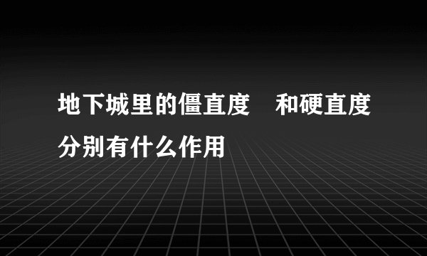 地下城里的僵直度　和硬直度分别有什么作用