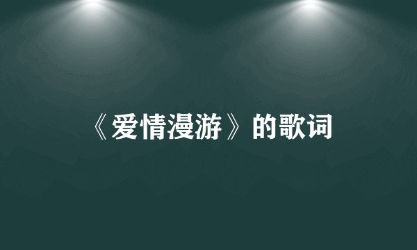 《爱情漫游》的歌词