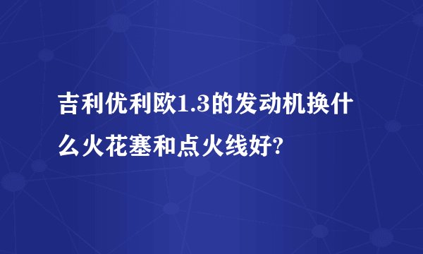 吉利优利欧1.3的发动机换什么火花塞和点火线好?