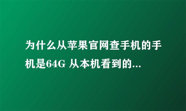 为什么从苹果官网查手机的手机是64G 从本机看到的是265G