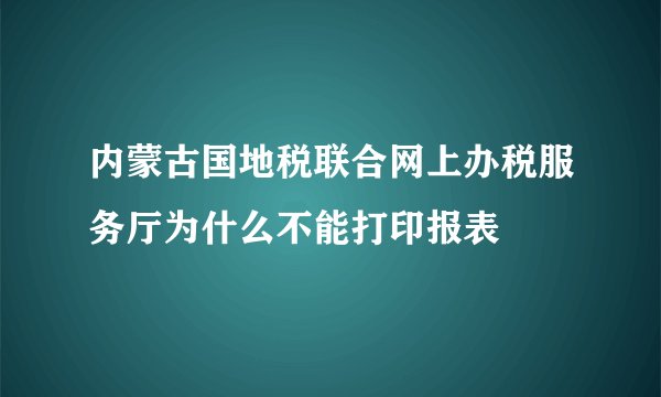 内蒙古国地税联合网上办税服务厅为什么不能打印报表
