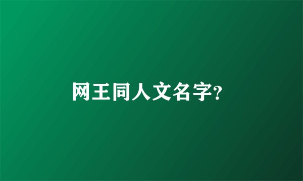 网王同人文名字？