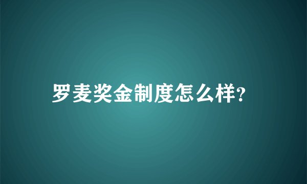 罗麦奖金制度怎么样?