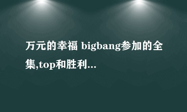 万元的幸福 bigbang参加的全集,top和胜利的都要..谢谢..