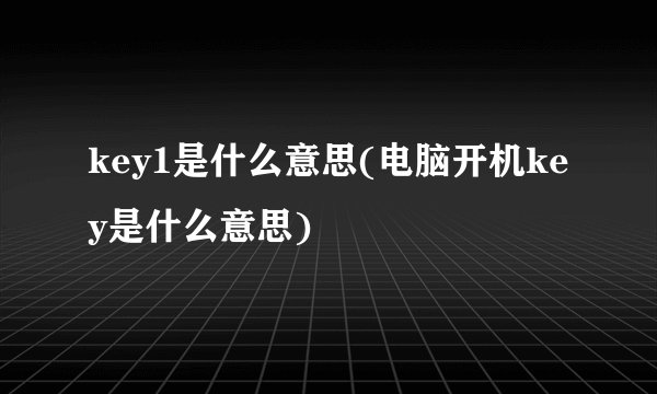 key1是什么意思(电脑开机key是什么意思)
