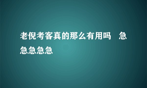老倪考客真的那么有用吗   急急急急急