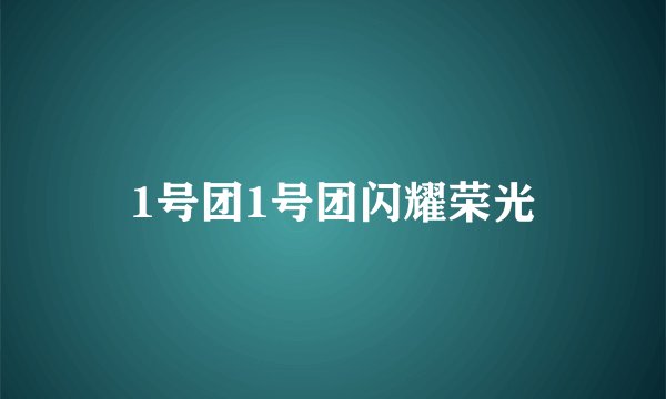 1号团1号团闪耀荣光