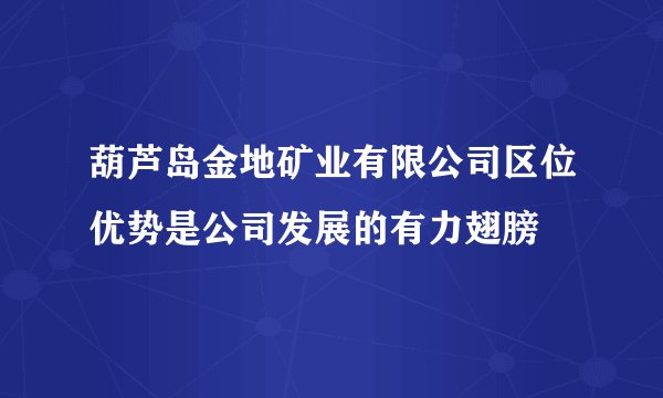 葫芦岛金地矿业有限公司区位优势是公司发展的有力翅膀