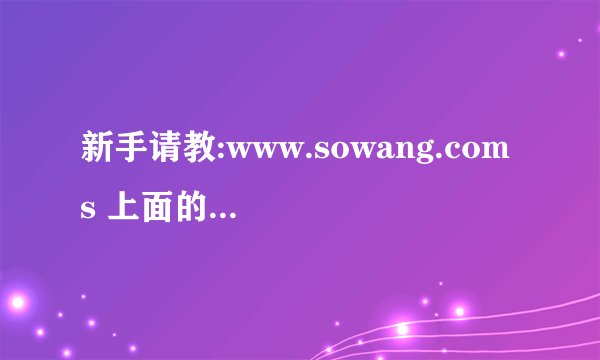新手请教:www.sowang.com s 上面的搜索是种什么技术,如何