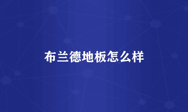 布兰德地板怎么样