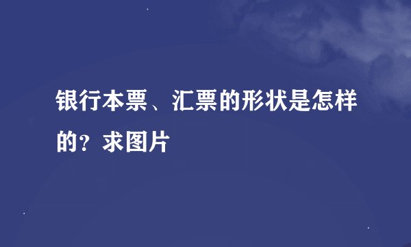 银行本票、汇票的形状是怎样的？求图片
