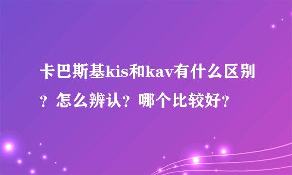 卡巴斯基kis和kav有什么区别？怎么辨认？哪个比较好？