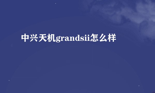中兴天机grandsii怎么样