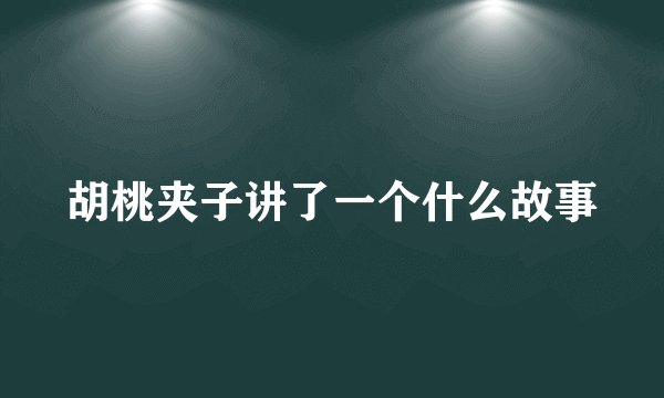 胡桃夹子讲了一个什么故事