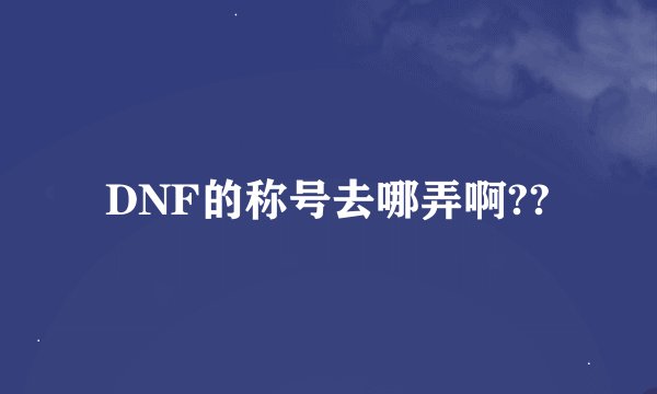 DNF的称号去哪弄啊??