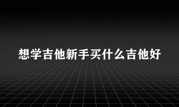 想学吉他新手买什么吉他好