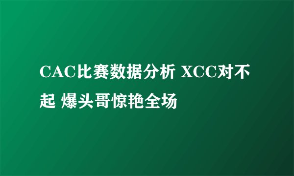 CAC比赛数据分析 XCC对不起 爆头哥惊艳全场