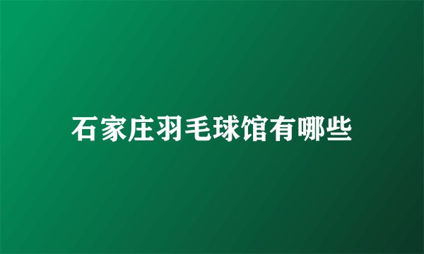 石家庄羽毛球馆有哪些
