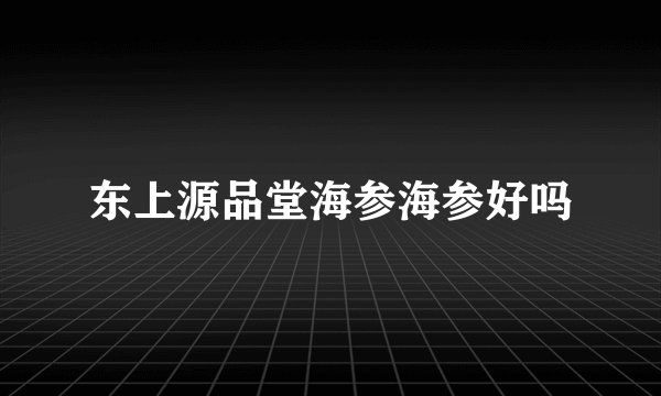 东上源品堂海参海参好吗