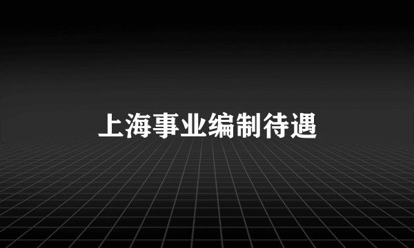 上海事业编制待遇
