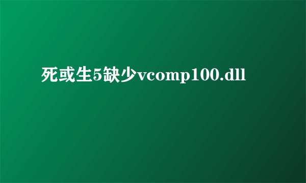 死或生5缺少vcomp100.dll