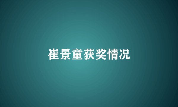 崔景童获奖情况