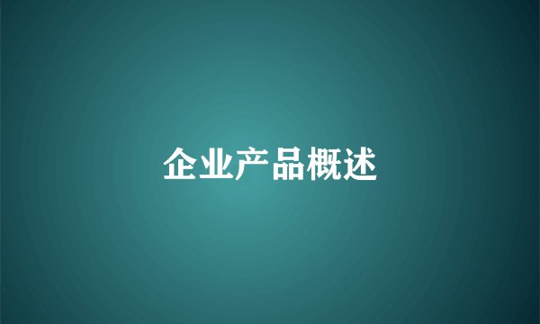 企业产品概述