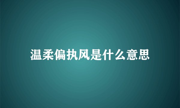 温柔偏执风是什么意思
