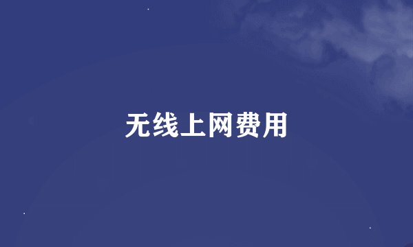 无线上网费用