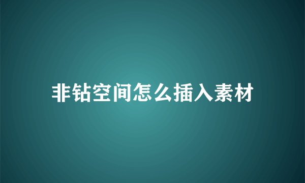 非钻空间怎么插入素材