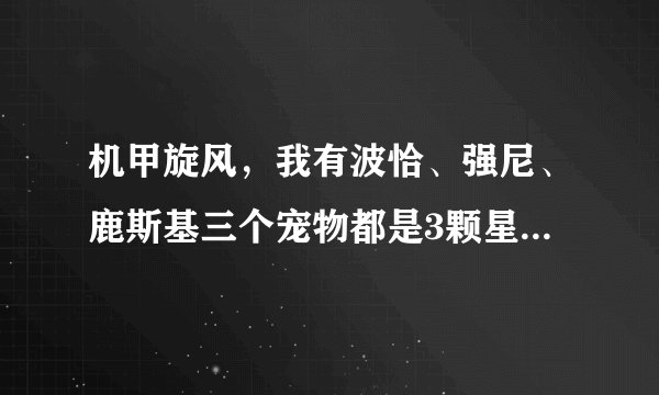 机甲旋风，我有波恰、强尼、鹿斯基三个宠物都是3颗星资质，我练哪一个，求大神帮我解答