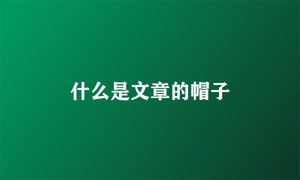 什么是文章的帽子