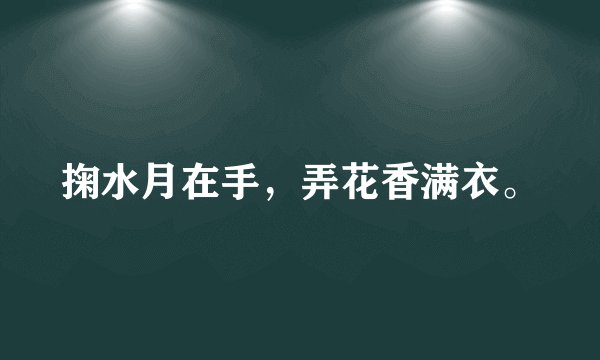 掬水月在手，弄花香满衣。