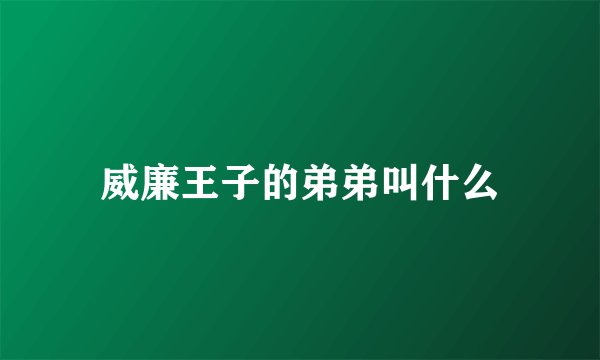 威廉王子的弟弟叫什么