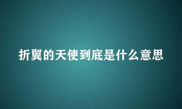 折翼的天使到底是什么意思