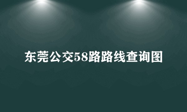 东莞公交58路路线查询图