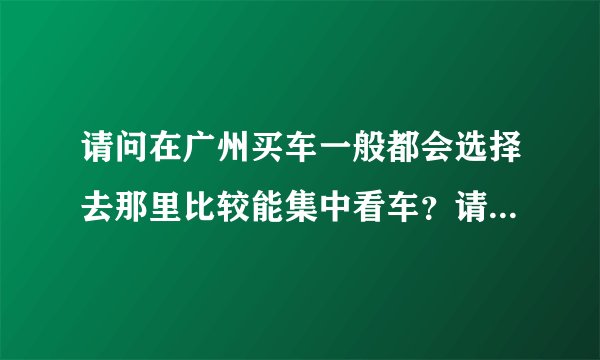 请问在广州买车一般都会选择去那里比较能集中看车?请最好能说明具体