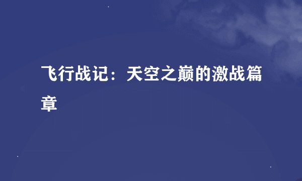 飞行战记:天空之巅的激战篇章