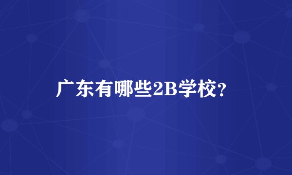 广东有哪些2B学校？