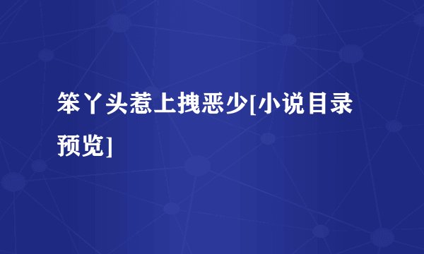 笨丫头惹上拽恶少[小说目录预览]