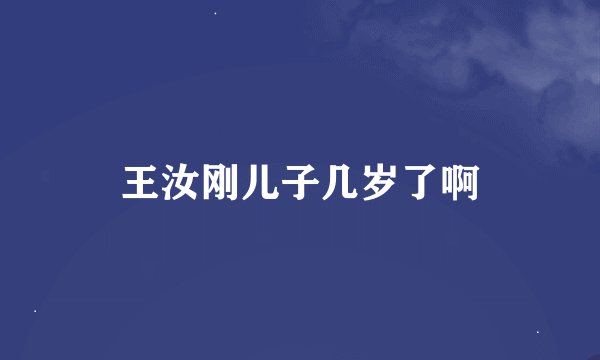 王汝刚儿子几岁了啊